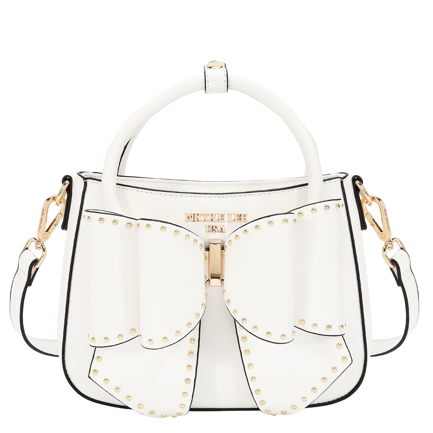 STUDDED BOW HANDBAG