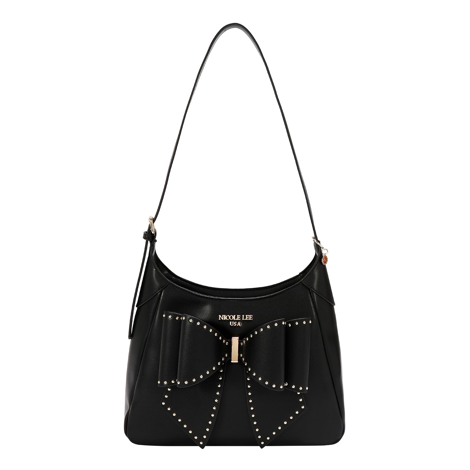 STUDDED BOW SHOULDER BAG