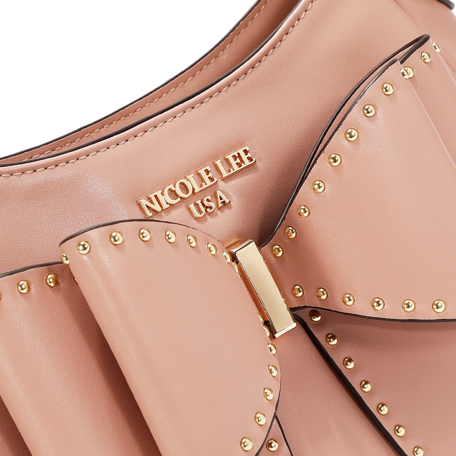 STUDDED BOW SHOULDER BAG