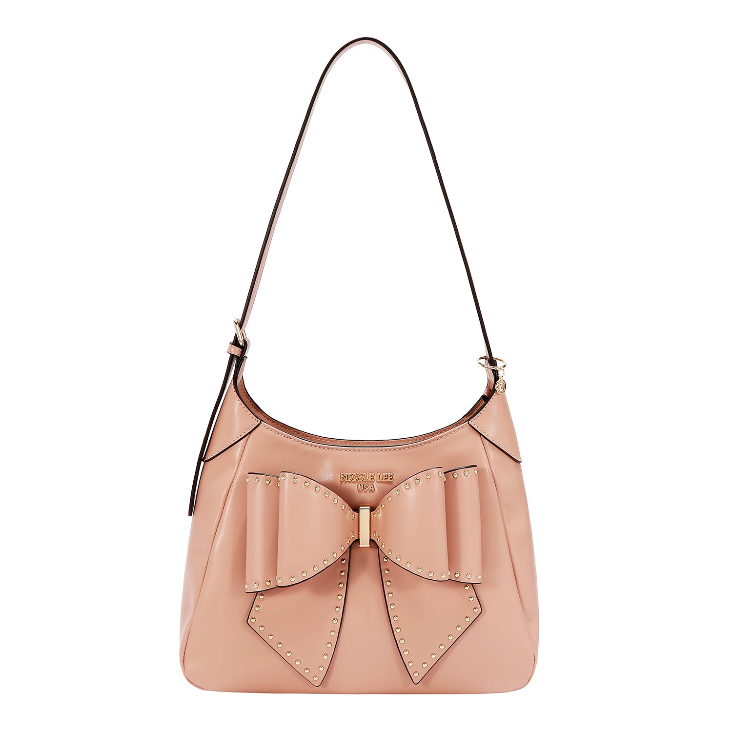 STUDDED BOW SHOULDER BAG