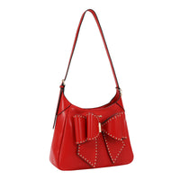 STUDDED BOW SHOULDER BAG