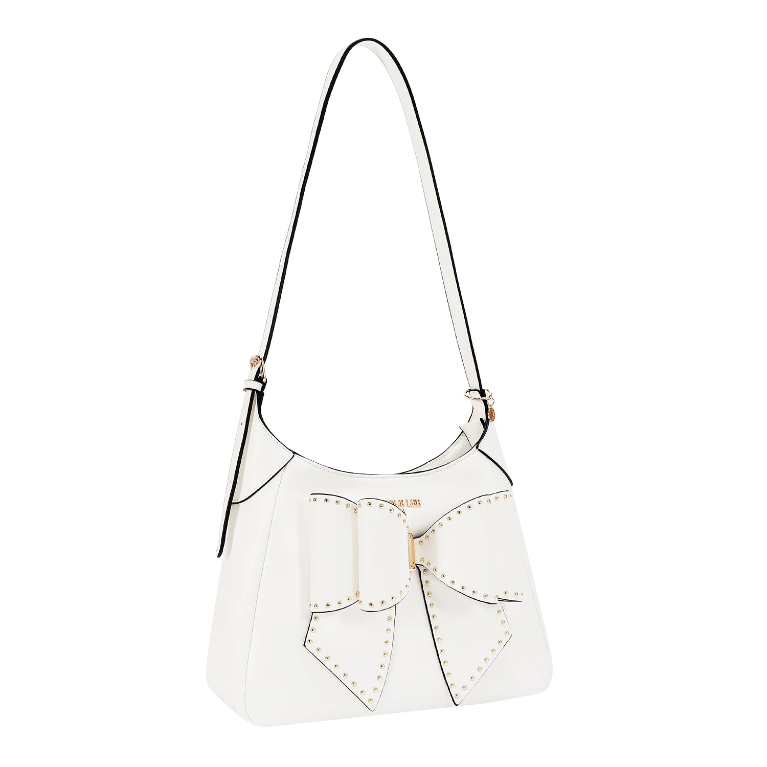 STUDDED BOW SHOULDER BAG
