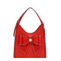 STUDDED BOW HOBO BAG