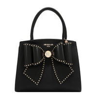STUDDED BOW SATCHEL BAG