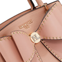 STUDDED BOW SATCHEL BAG