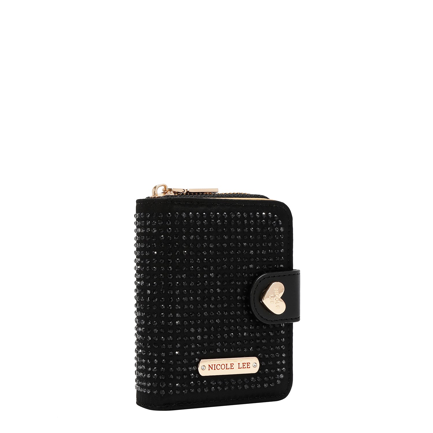 SOLID CRYSTAL HEART BIFOLD WALLET