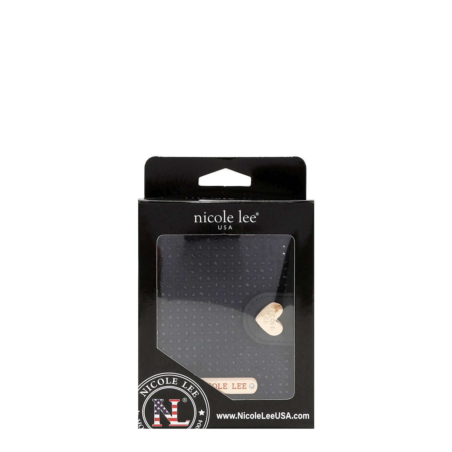 SOLID CRYSTAL HEART BIFOLD WALLET