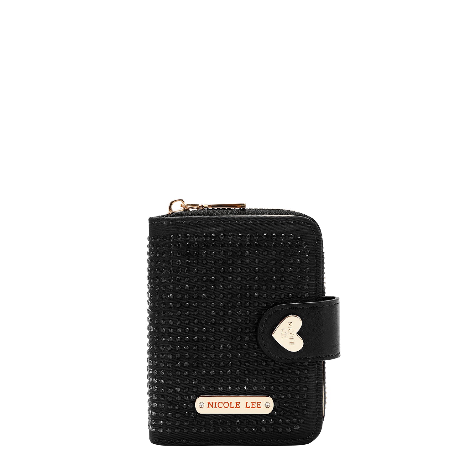 SOLID CRYSTAL HEART BIFOLD WALLET