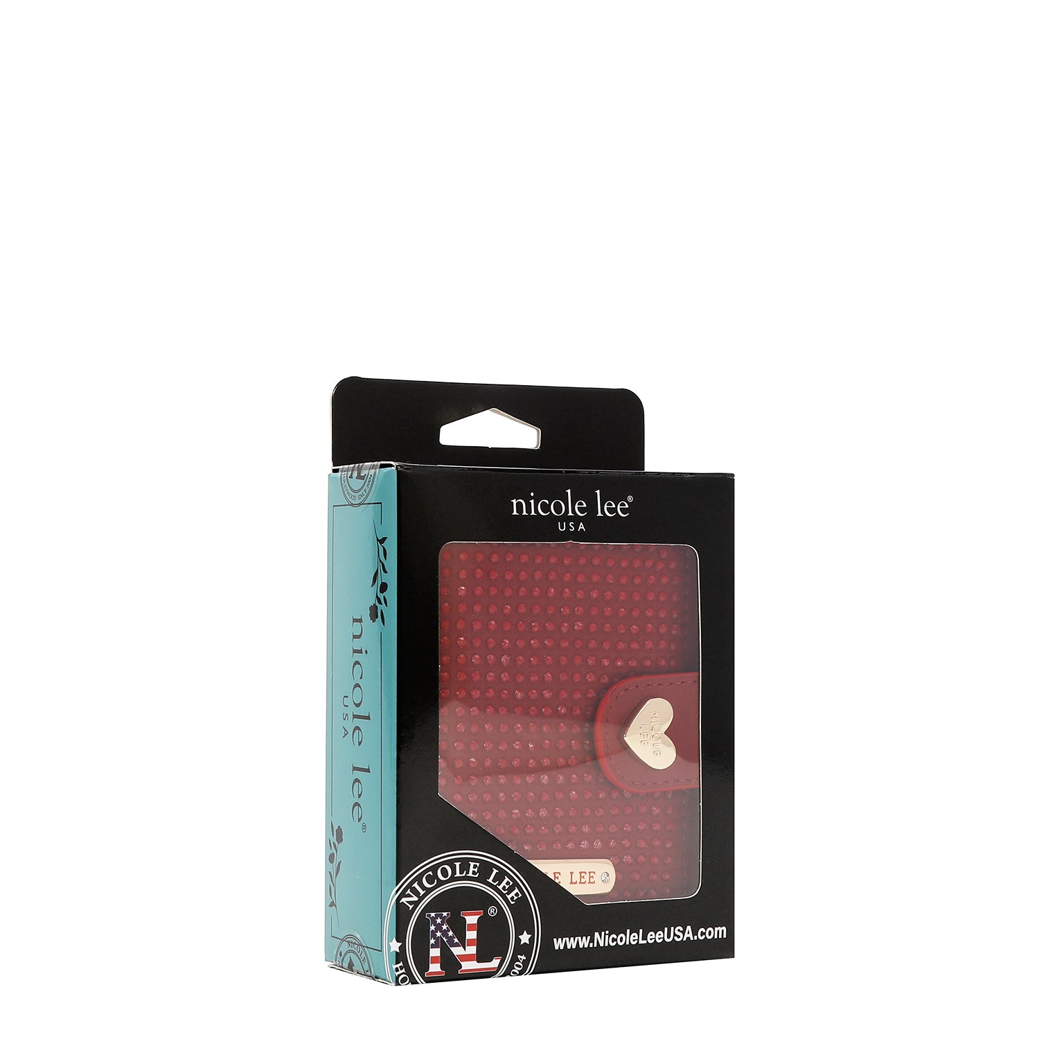 SOLID CRYSTAL HEART BIFOLD WALLET
