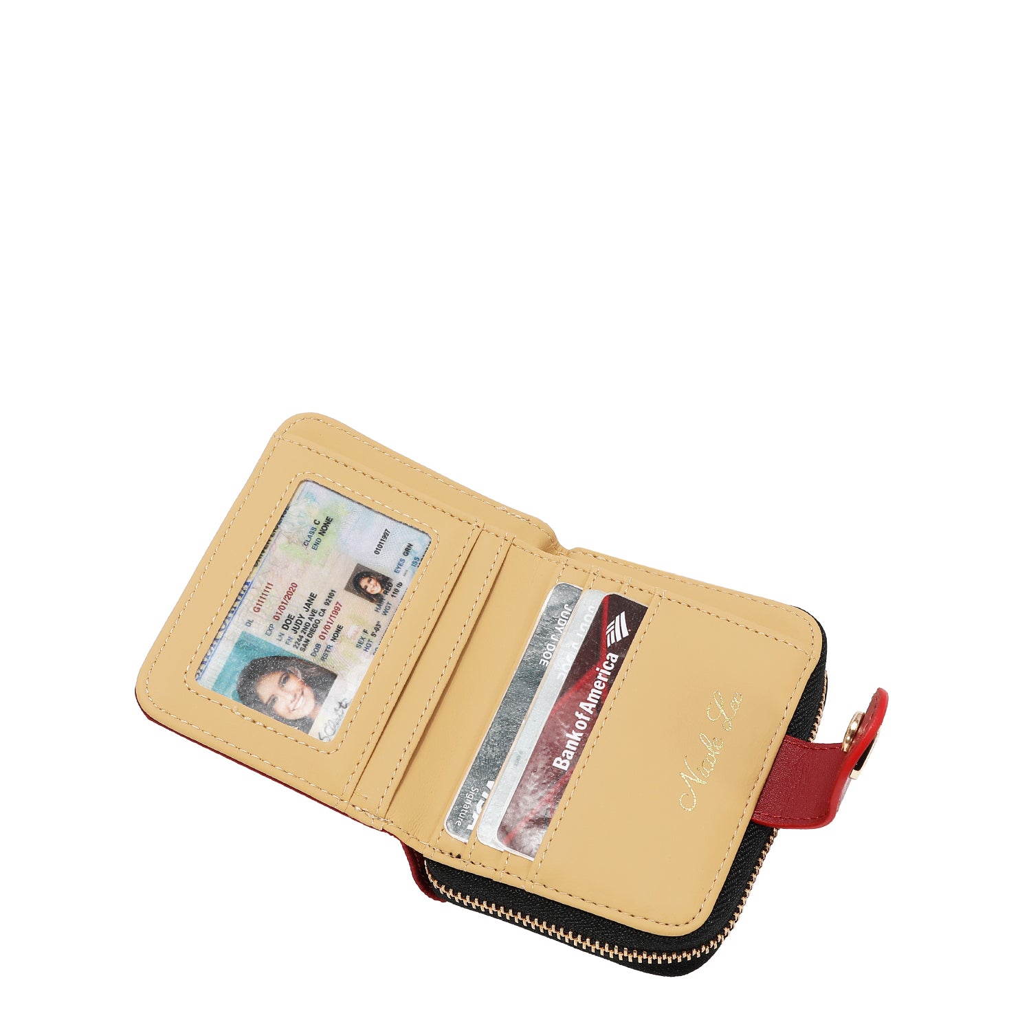 SOLID CRYSTAL HEART BIFOLD WALLET