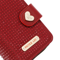 SOLID CRYSTAL HEART BIFOLD WALLET