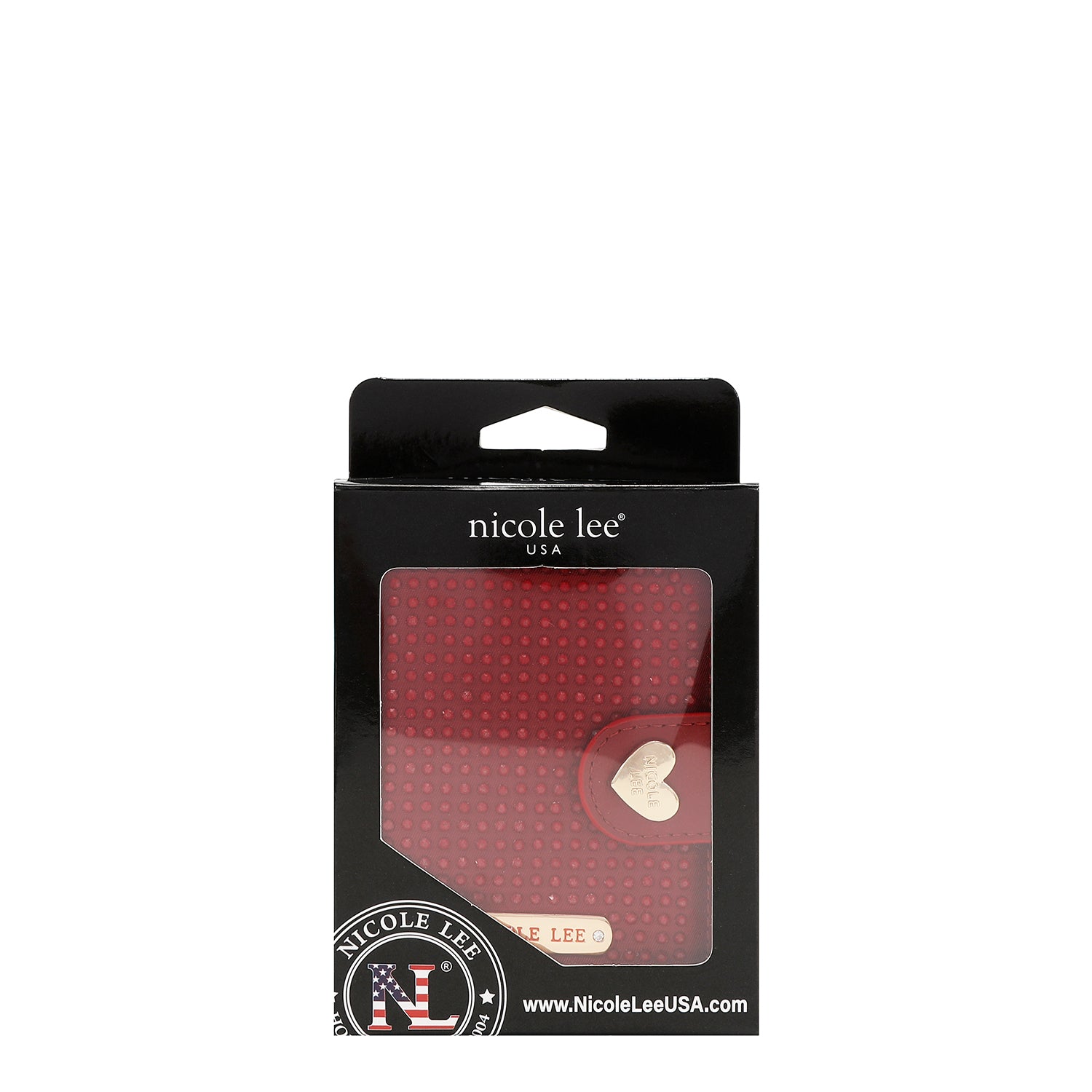 SOLID CRYSTAL HEART BIFOLD WALLET