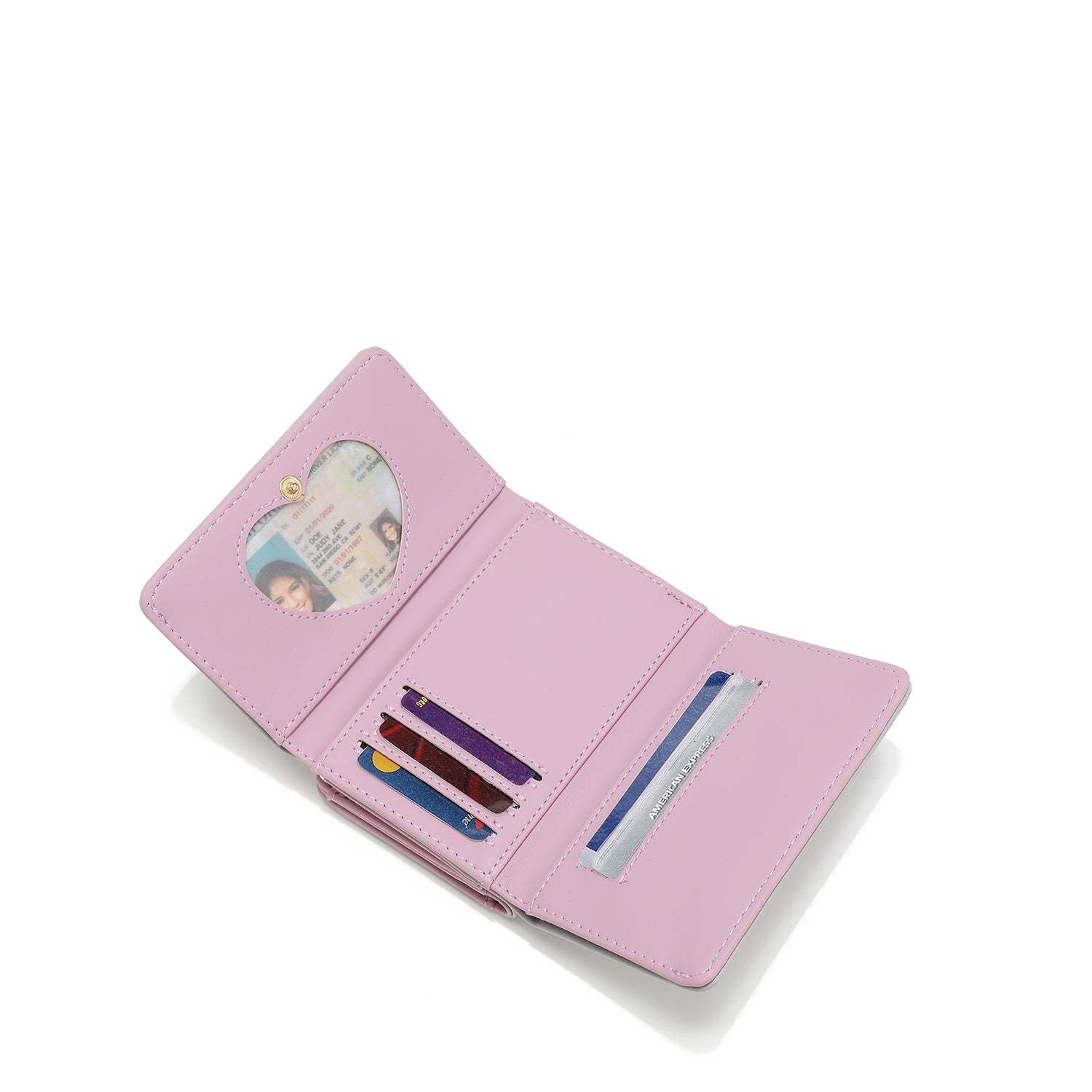 Solid Color Agustina Vegan Leather Wallet, Small Vegan Leather