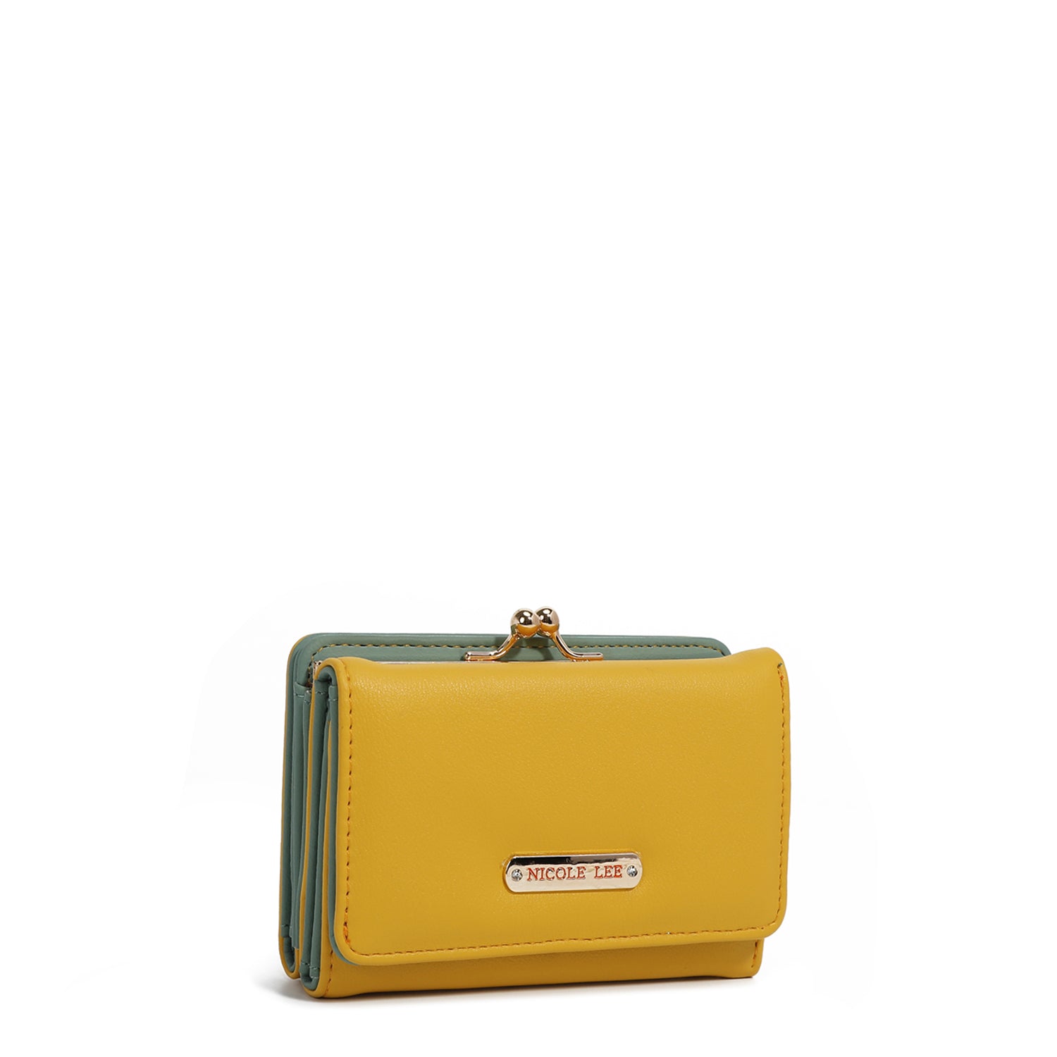 Solid Color Agustina Vegan Leather Wallet, Small Vegan Leather