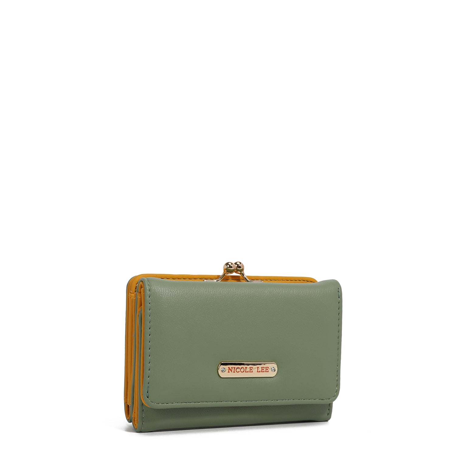 Solid Color Agustina Vegan Leather Wallet, Small Vegan Leather