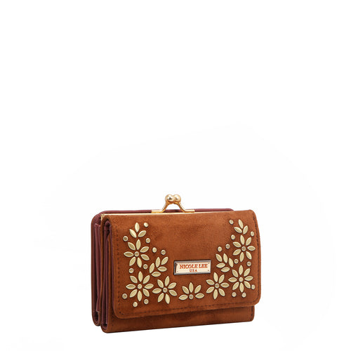 FLORAL LEAF COMPACT WALLET