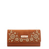 FLORAL LEAF TRIFOLD LONG WALLET