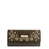 FLORAL LEAF TRIFOLD LONG WALLET
