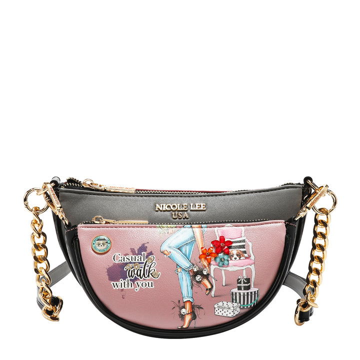 値段交渉可能 Nicole Lee U.S.A 一点物　即決　人気柄 2 Piece Value Gift Set (Mini Chain Crossbody + Small Wallet