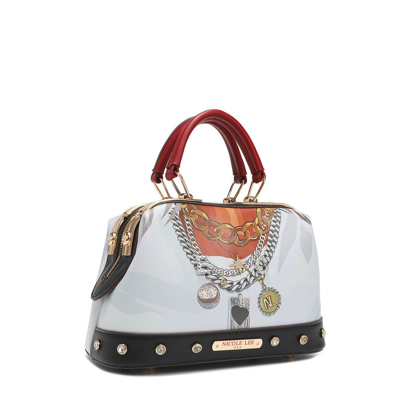 Nova Small Vegan Leather Handbag with Optional Crossbody Strap, Embellished  – Nicole Lee Online
