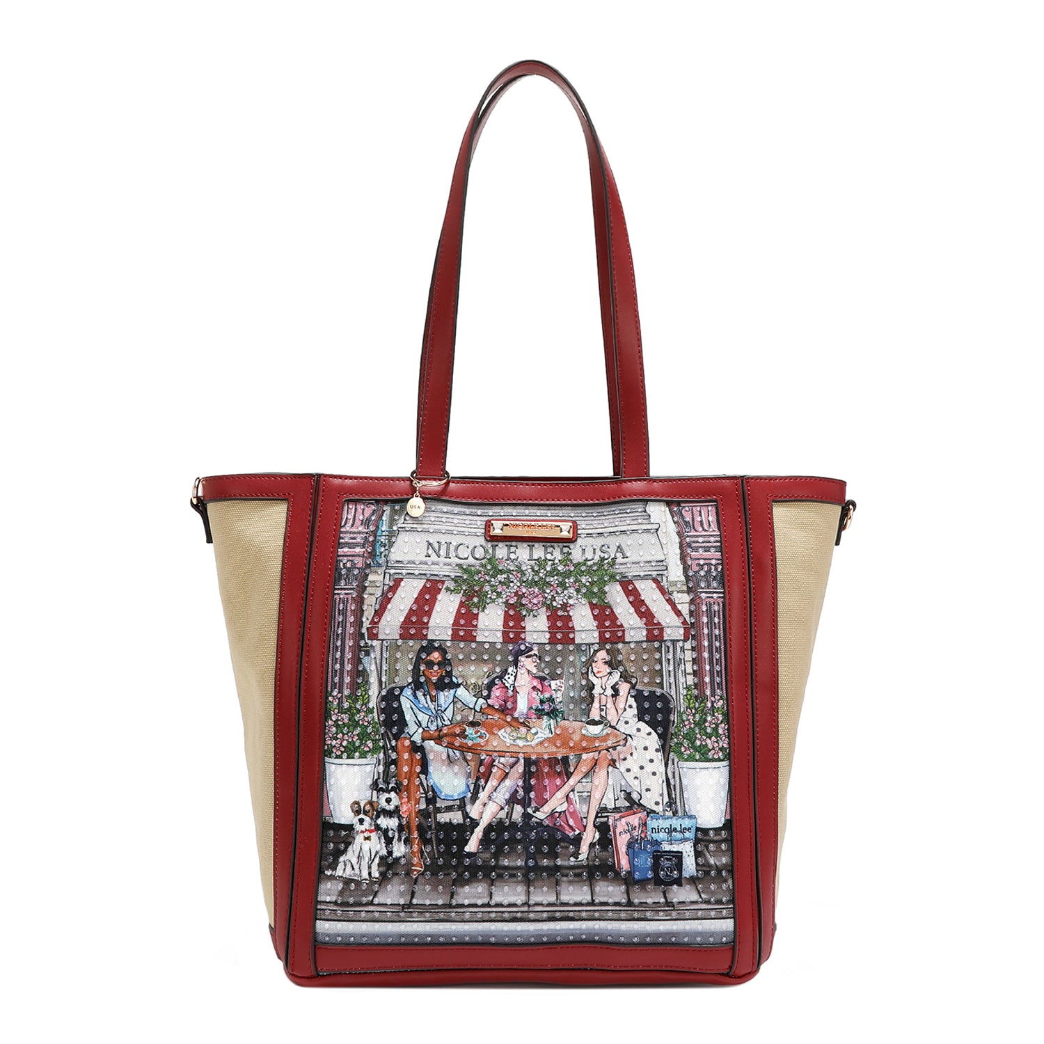 2024-25 秋冬新作  ハイブランドの Canvas Rhinestone Tote Bag with Interior Bottle Holder バッグ