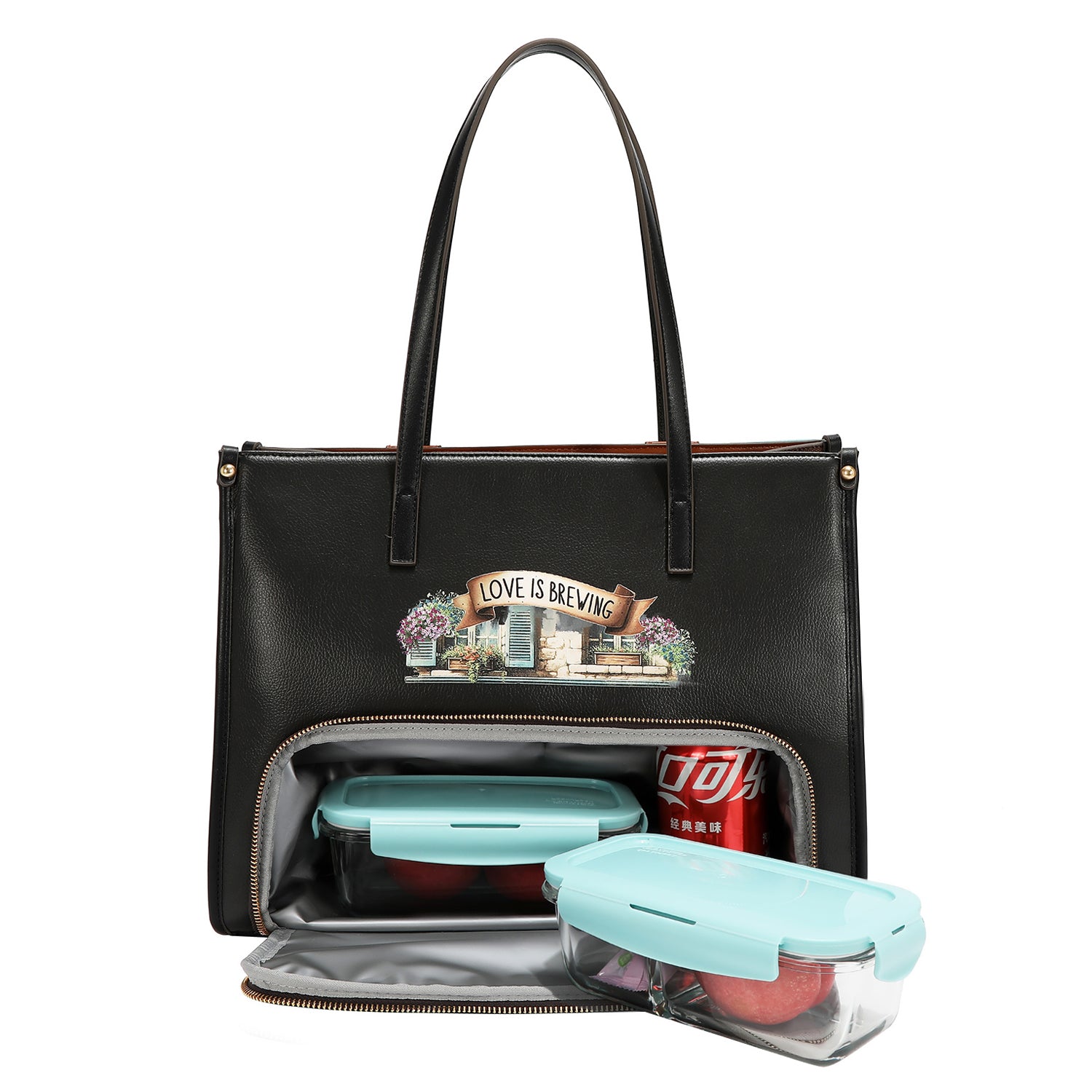 Fashion Insulated Lunch Tote Bag Features an Insulated Zip