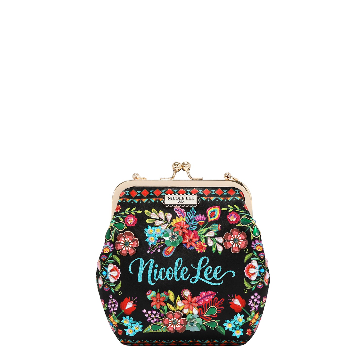エルミナージュ ゴシック Kiss Lock 2 Compartment Lock Crossbody Bag Features Glamorous