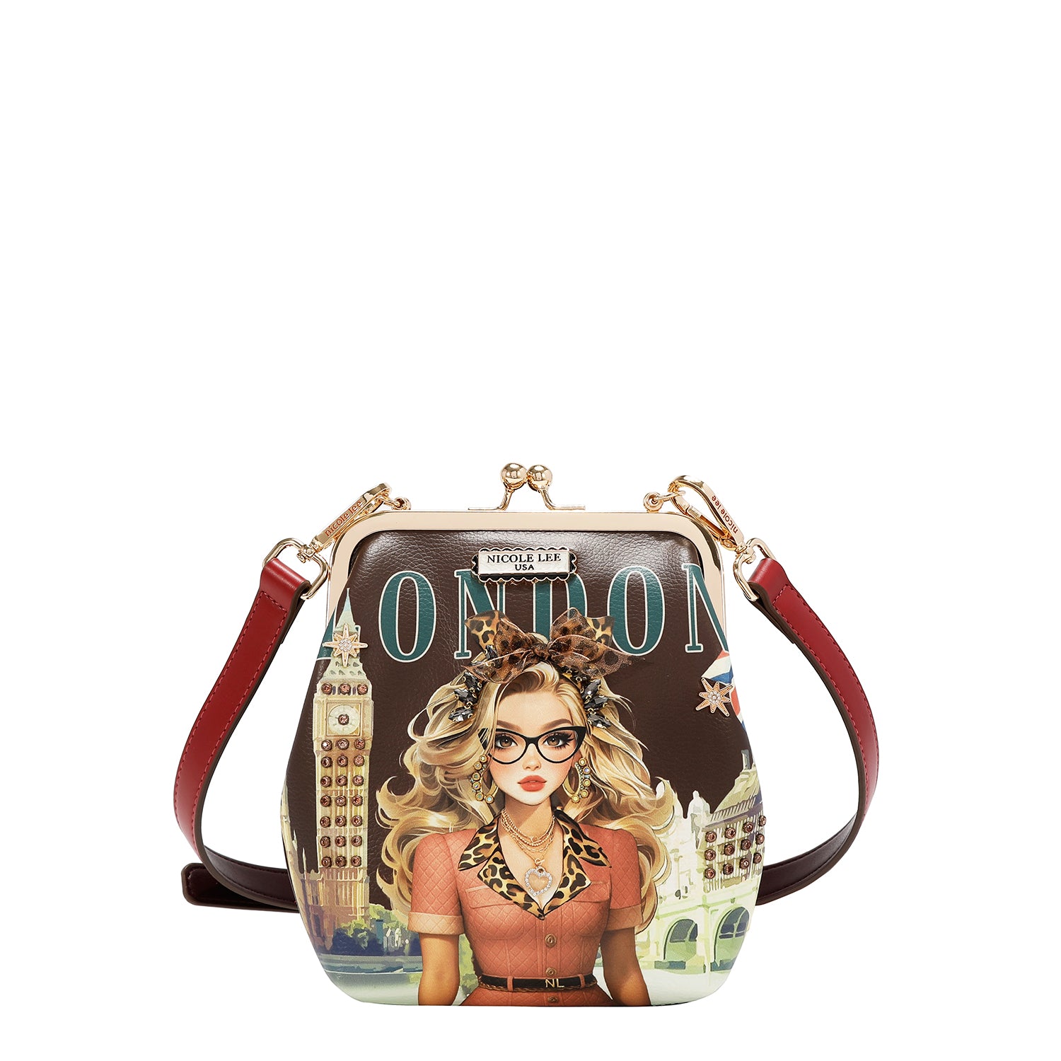 KISS LOCK 2 COMPARTMENT CROSSBODY BAG