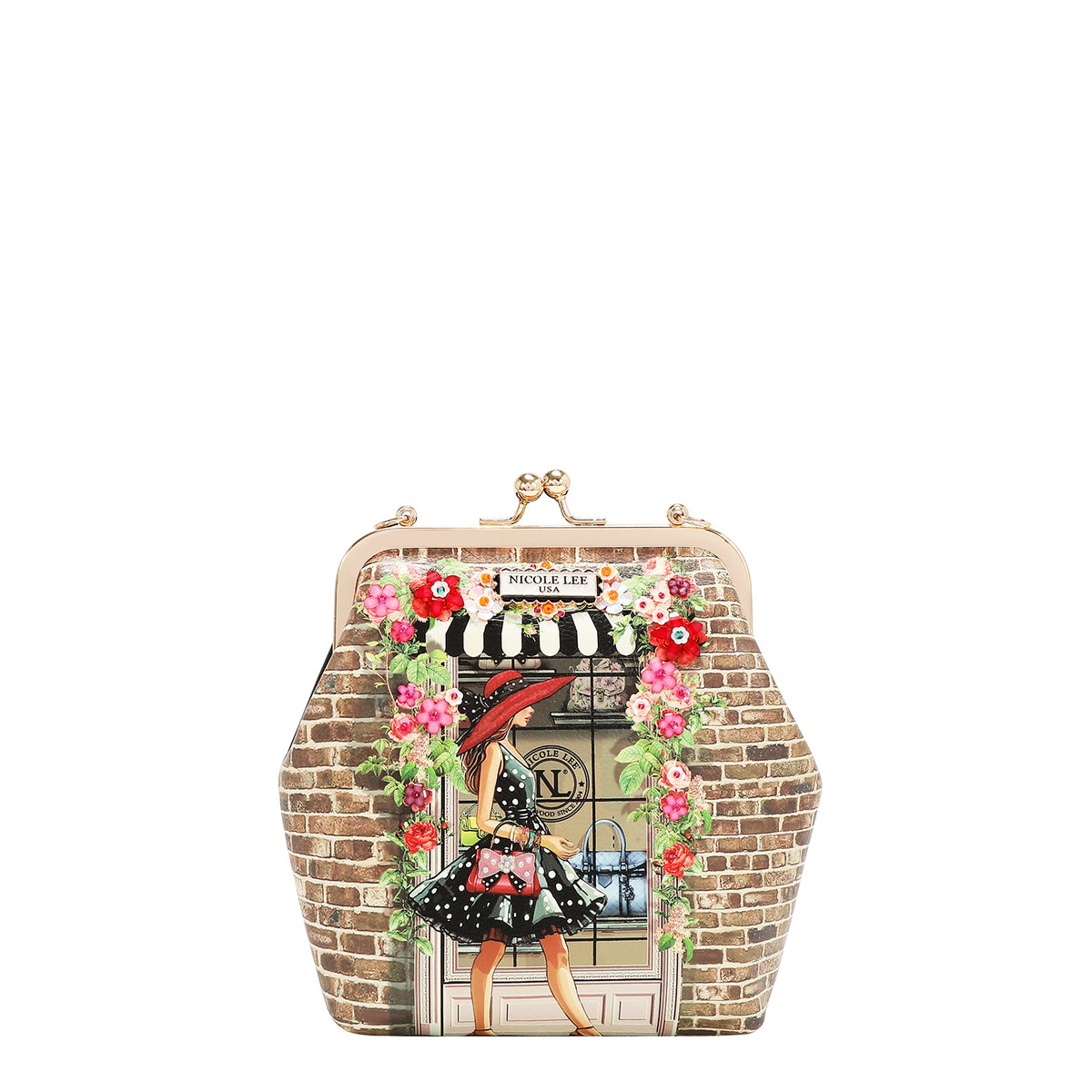 KISS LOCK 2 COMPARTMENT CROSSBODY BAG