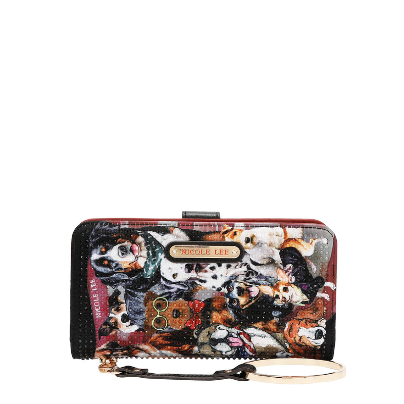 NL Signature Bifold Wallet with Optional Metal Wristlet Strap