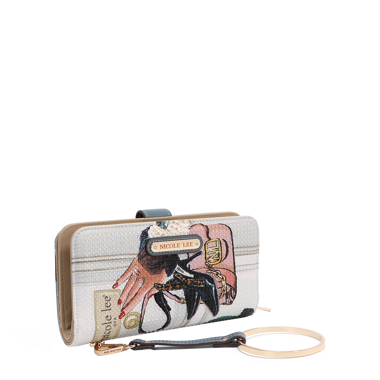 NL SIGNATURE BIFOLD WALLET WRISTLET