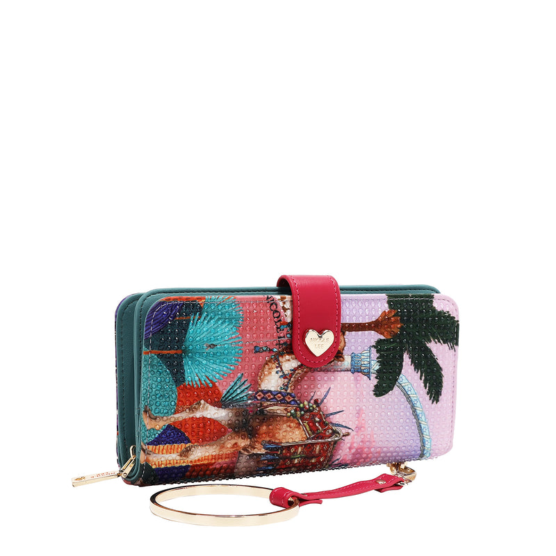 NL SIGNATURE BIFOLD WALLET WRISTLET