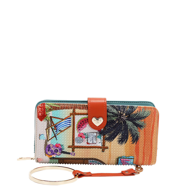 NL SIGNATURE BIFOLD WALLET WRISTLET