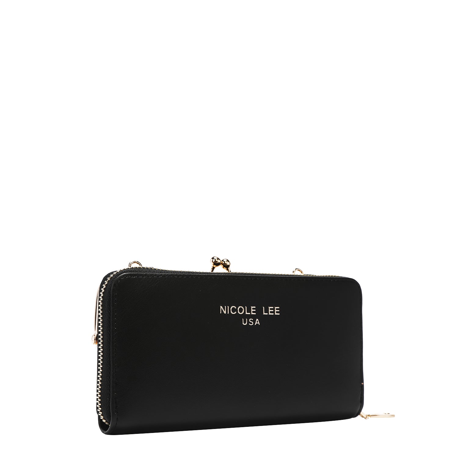 2 Piece Kiss Lock Pouch Crossbody Bifold Wallet, Women's Vegan