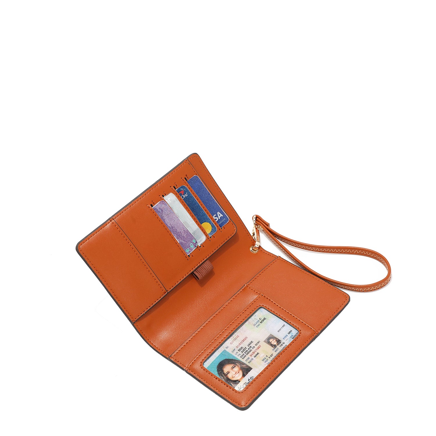 Fashion Print Passport Wallet Wristlet with Pen Holder, Card Slots