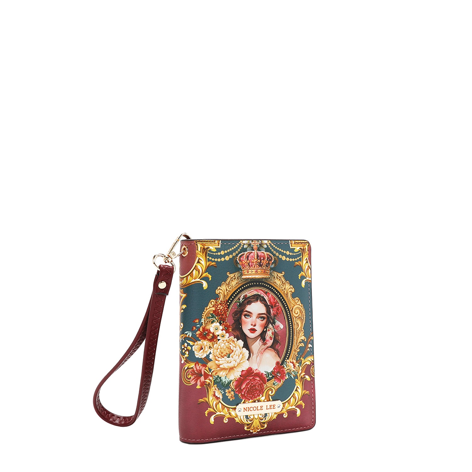 Fashion Print Passport Wallet Wristlet with Pen Holder, Card Slots