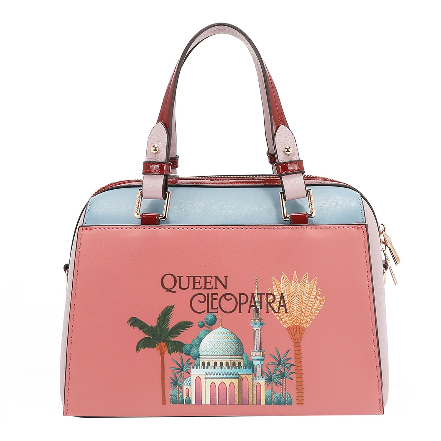 Queen Cleopatra Boston Bag the Front is Embellished with Beads