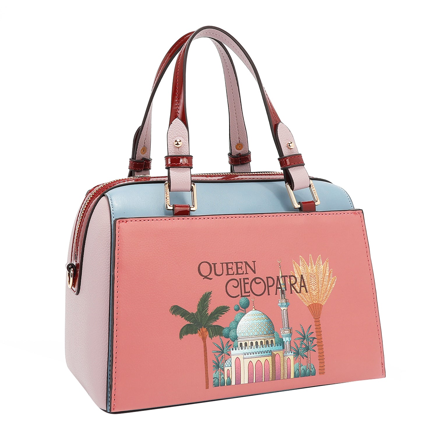 Queen Cleopatra Boston Bag the Front is Embellished with Beads
