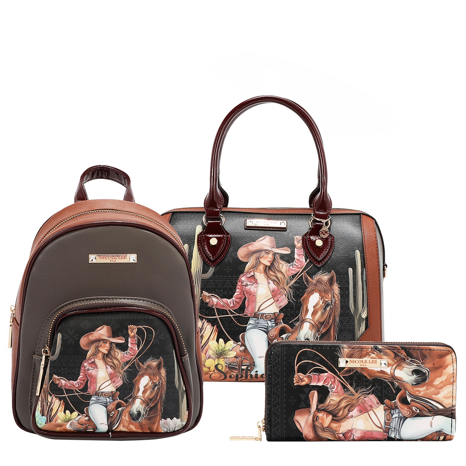 cheap mini backpacks sets SOFIA MONTANA 3 PIECE SET (BOSTON, MINI BACKPACK, WALLET)