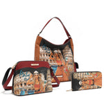 MARTHA TRAVELS ITALY 3 PIECE SET (Handbag, Crossbody, Wallet)