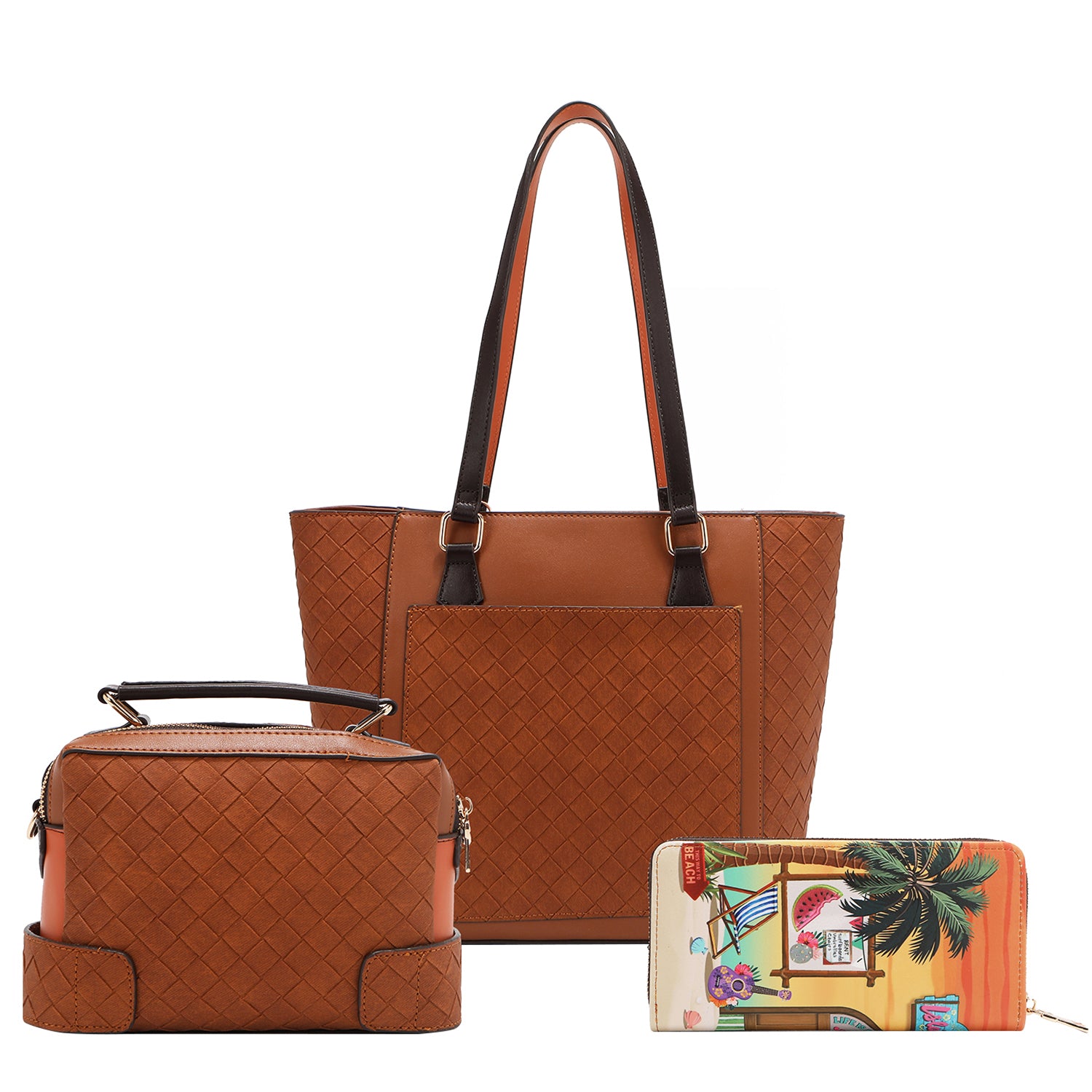Sun And Sand 3 PIECE SET 3 Piece Set with Handbag, Crossbody