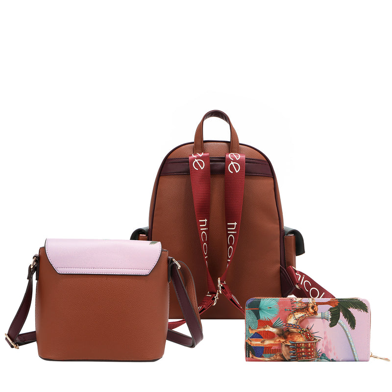 QUEEN CLEOPATRA 3 PIECE SET (BACKPACK, CROSSBODY, WALLET)
