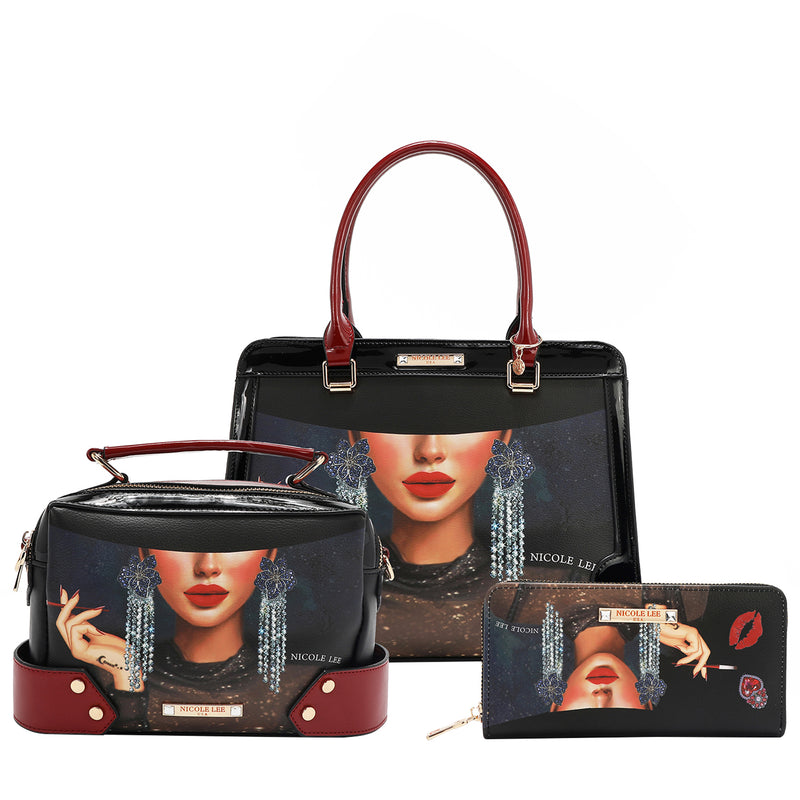 SAMANTHA LA BELLEZA 3 PIECE SET (TOTE, CROSSBODY, WALLET)
