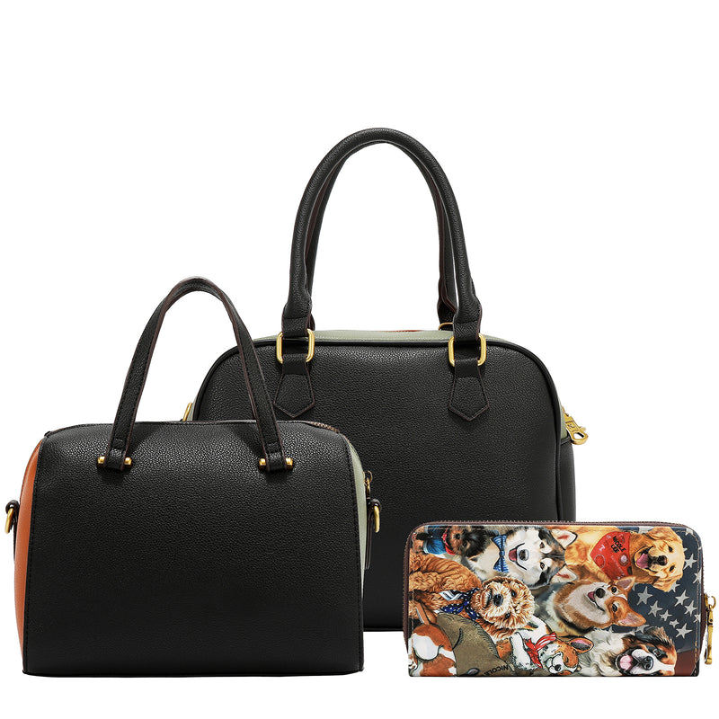 BEST SMILE 3 PIECE SET (Handbag, Crossbody, Wallet)