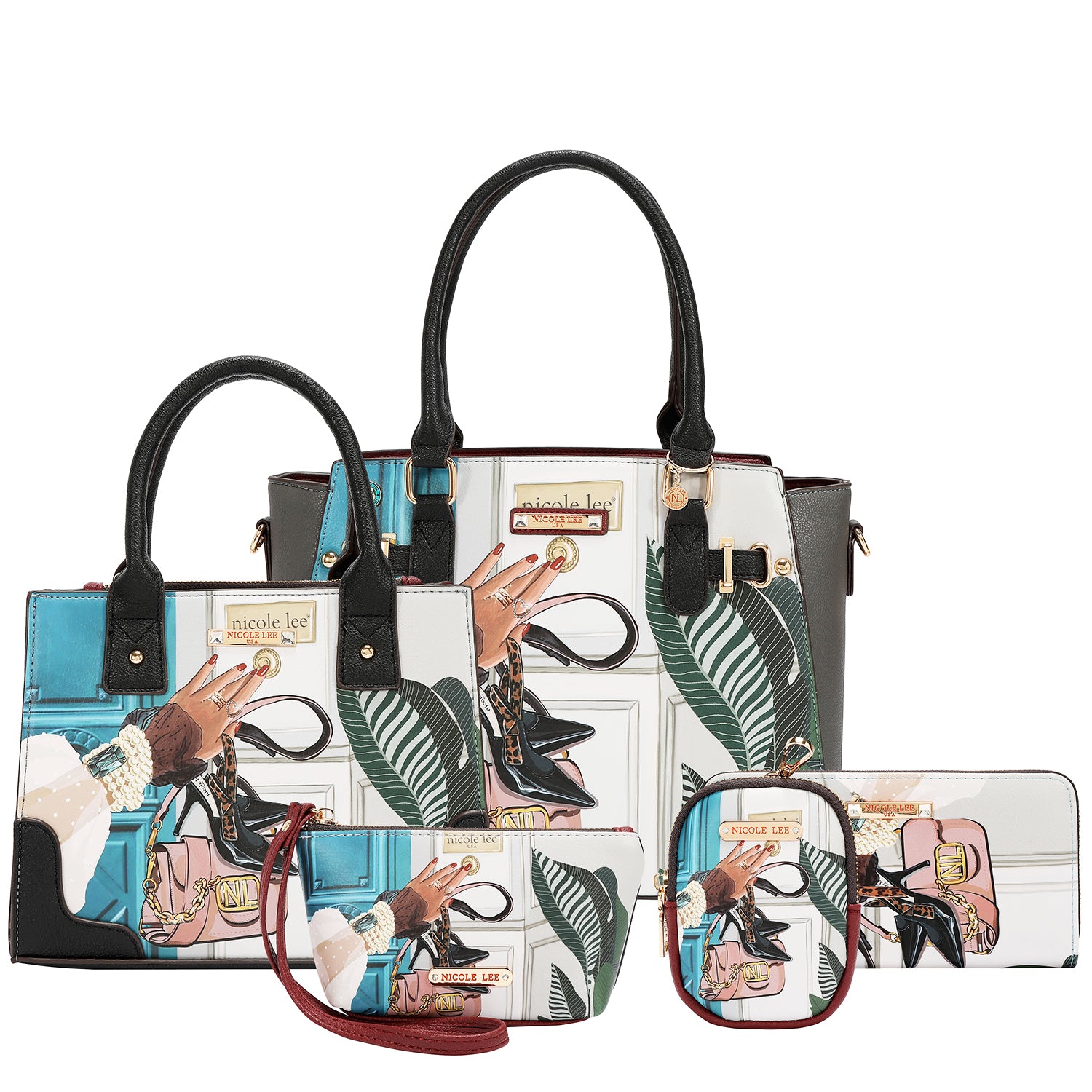 EMOTION 5PC SET (TOTE, CROSSBODY, POUCH, COINPURSE AND WALLET)