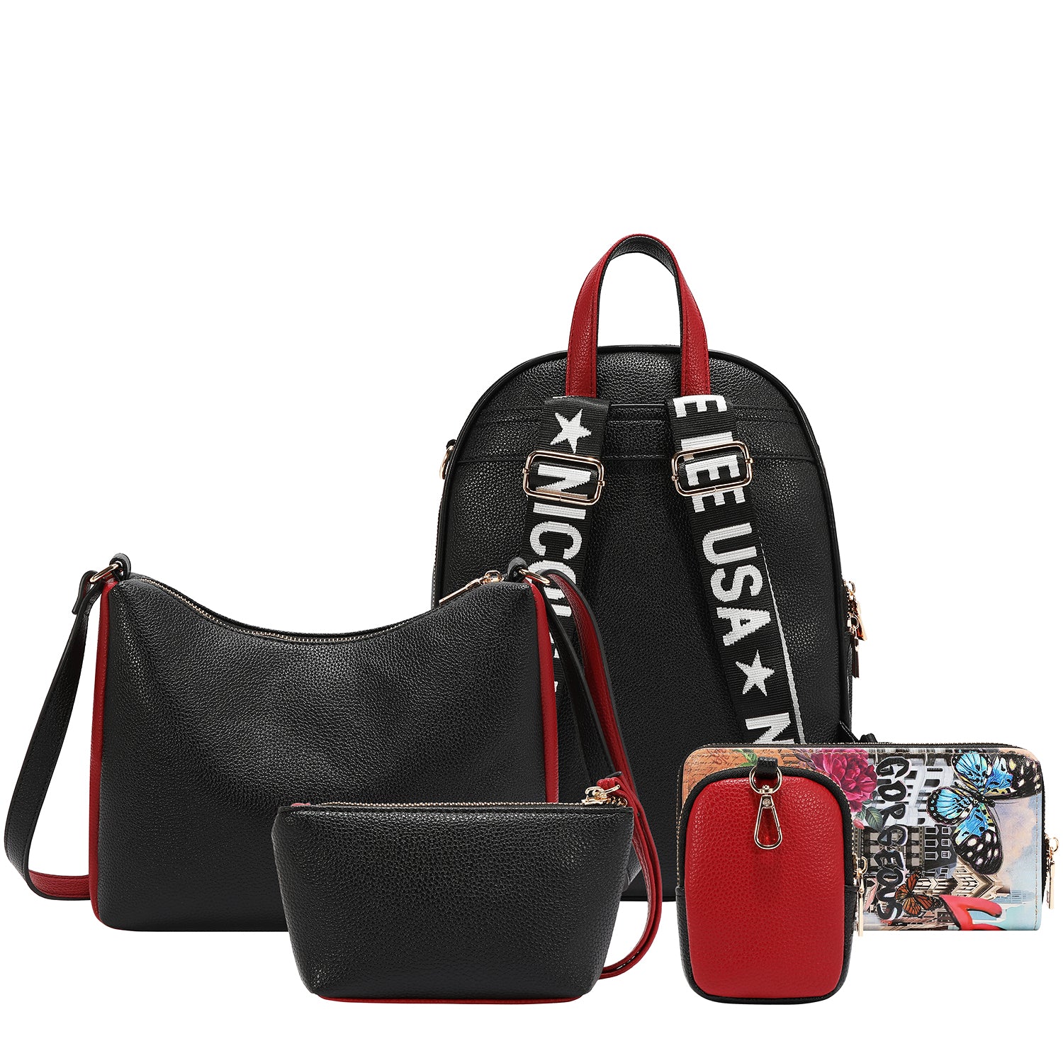 SABINA IMAGINES 5PC SET (BACKPACK, CROSSBODY, POUCH, COINPURSE, WALLET)