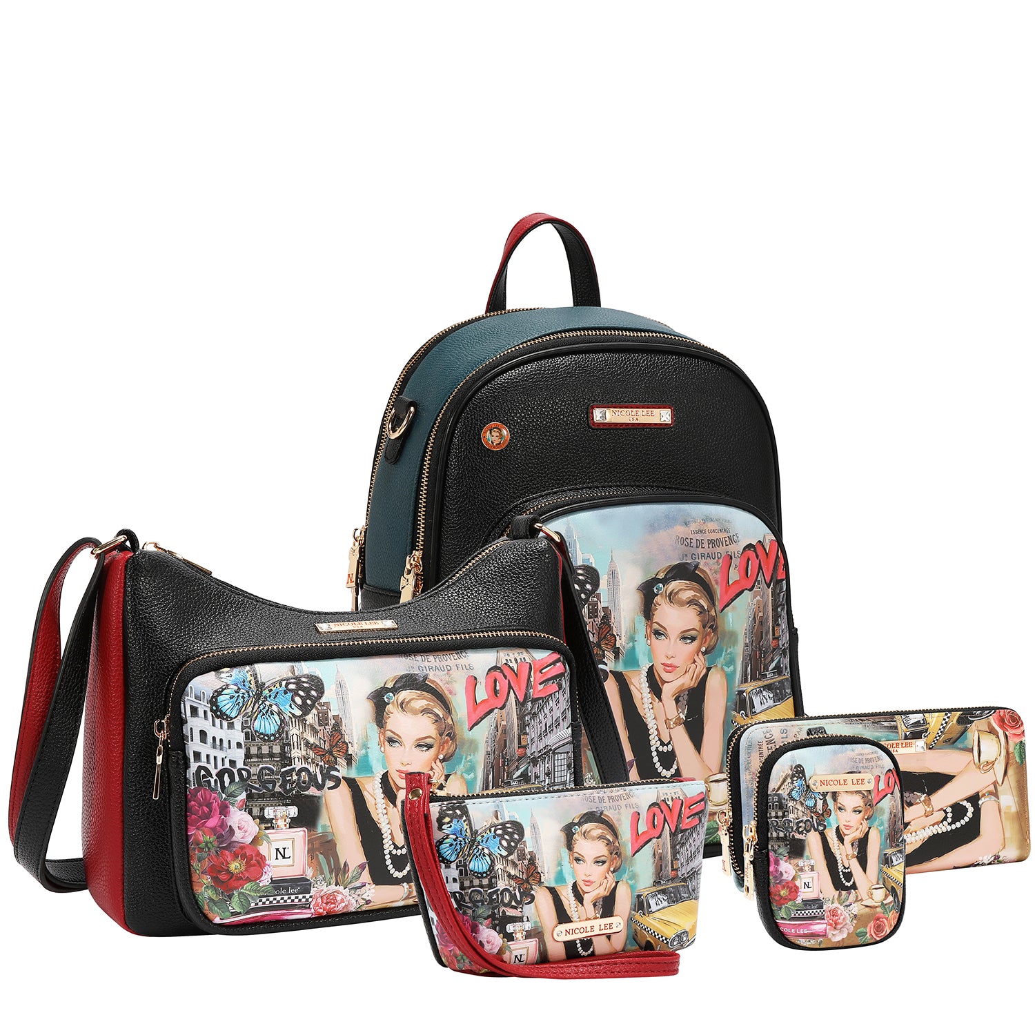 SABINA IMAGINES 5PC SET (BACKPACK, CROSSBODY, POUCH, COINPURSE, WALLET)