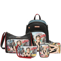 SABINA IMAGINES 5PC SET (BACKPACK, CROSSBODY, POUCH, COINPURSE, WALLET)