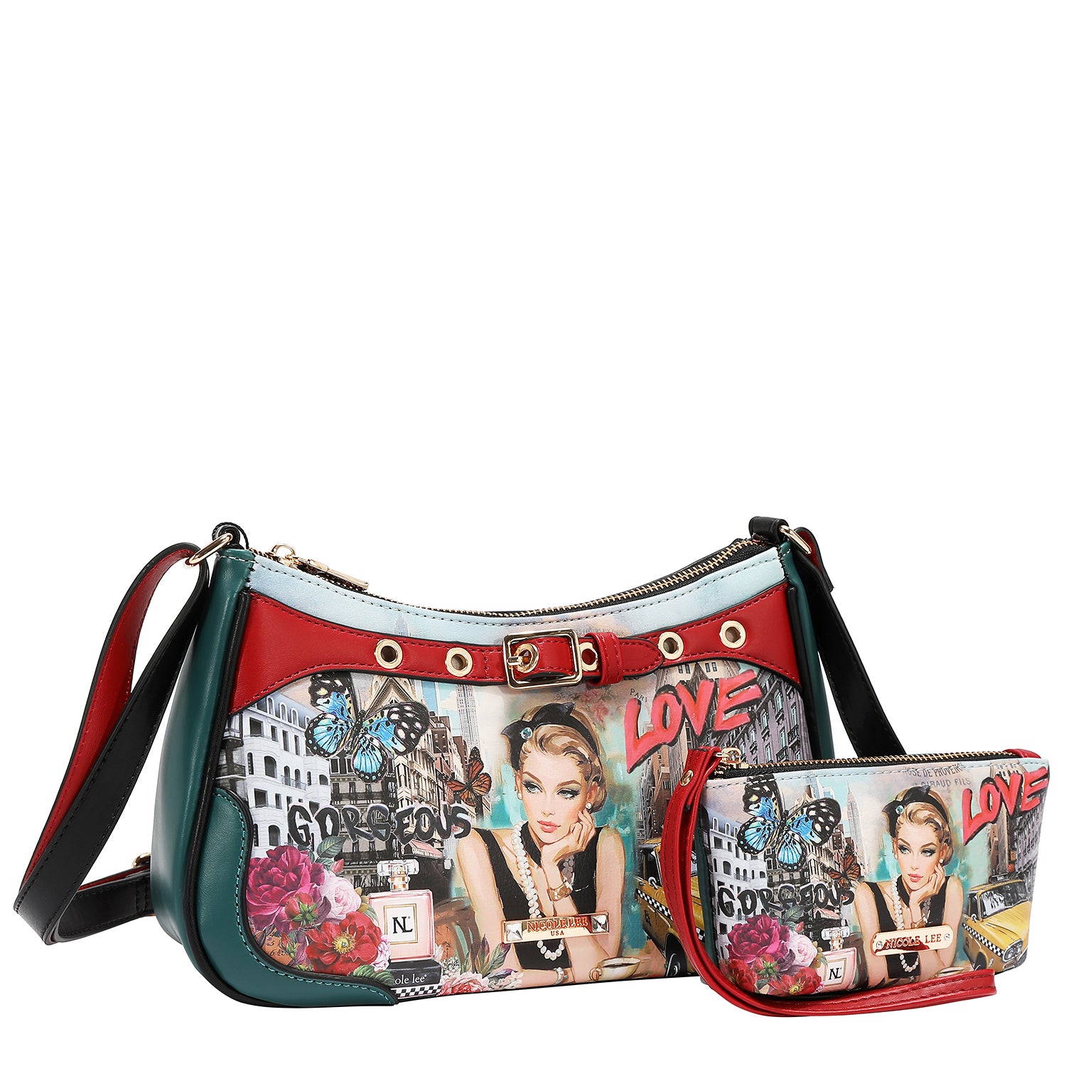SABINA IMAGINES 5PC SET (SHOPPER BAG, CROSSBODY, POUCH, COINPURSE, WALLET)