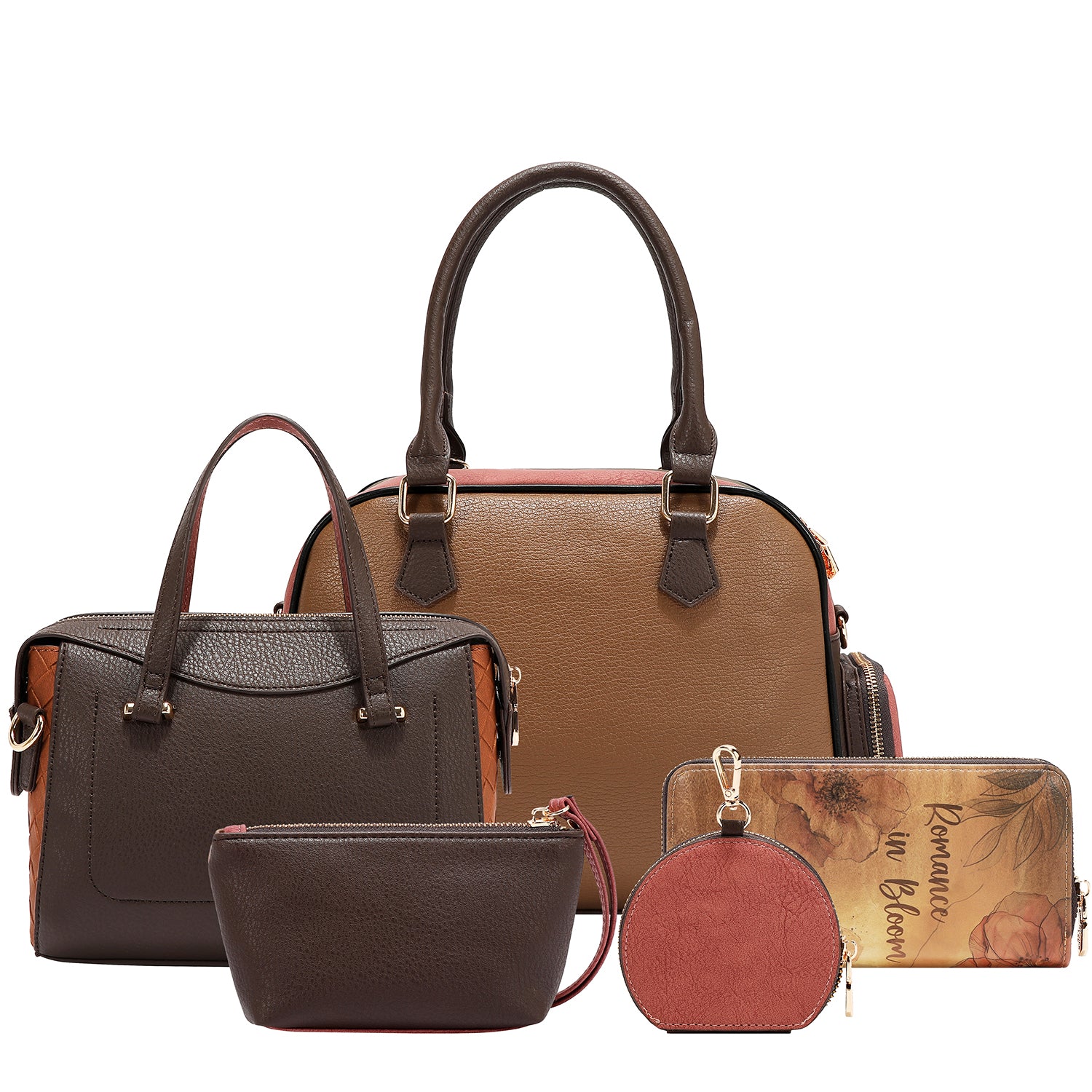 REFLECTION OF LOVE 5PC SET (SATCHEL BAG, CROSSBODY, POUCH, COINPURSE, WALLET)
